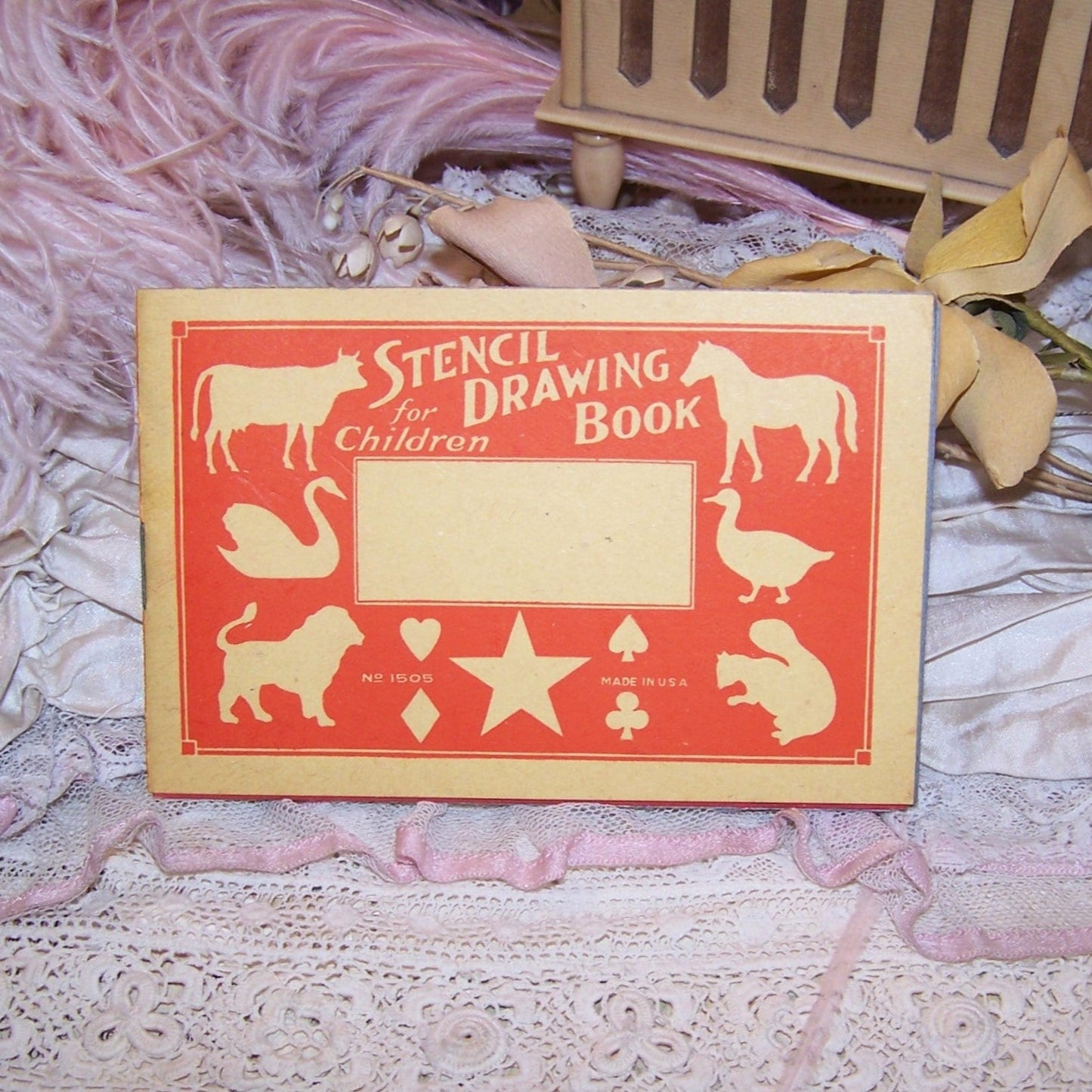 Unused 1920s Stencil Drawing Book for Children - Made in USA