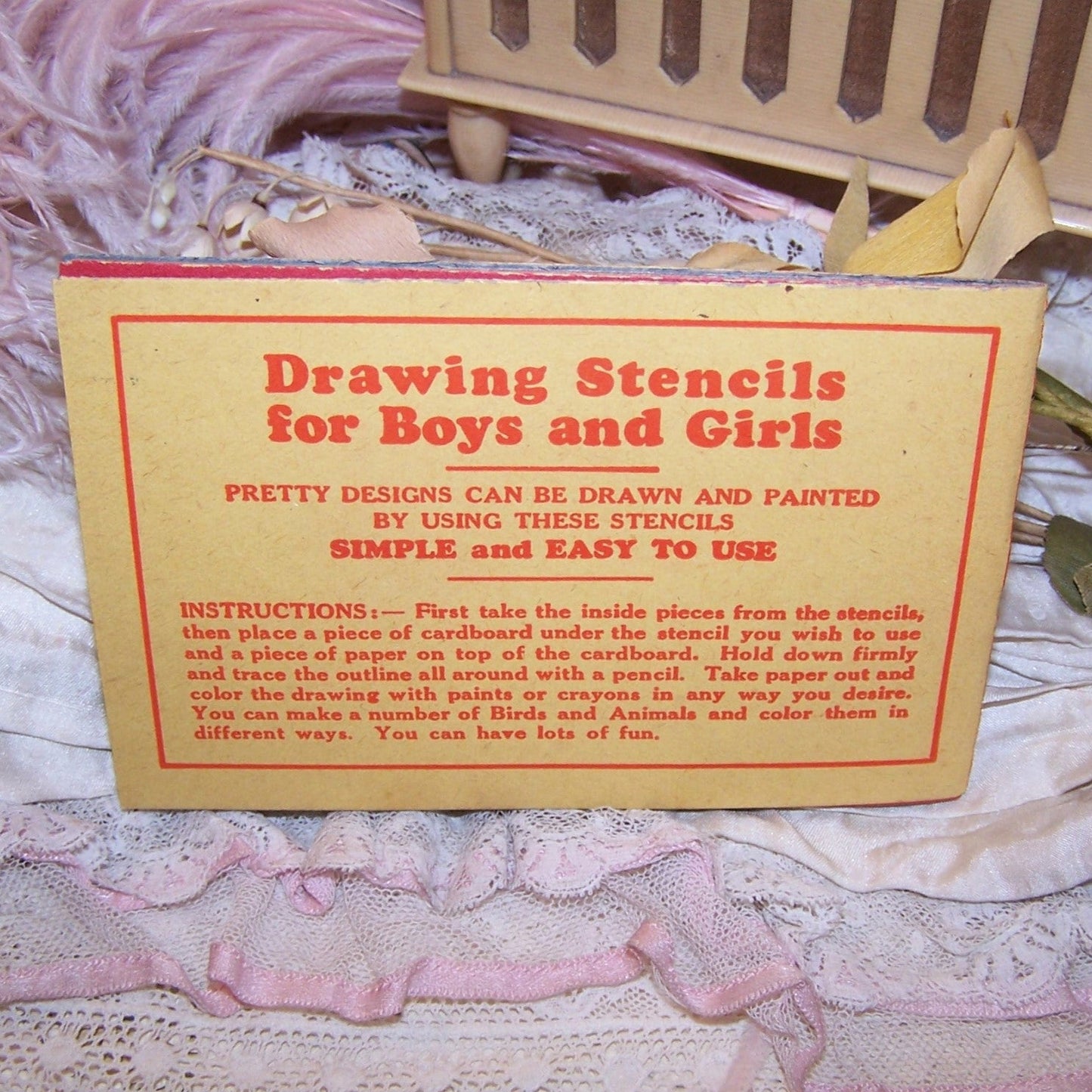 Unused 1920s Stencil Drawing Book for Children - Made in USA