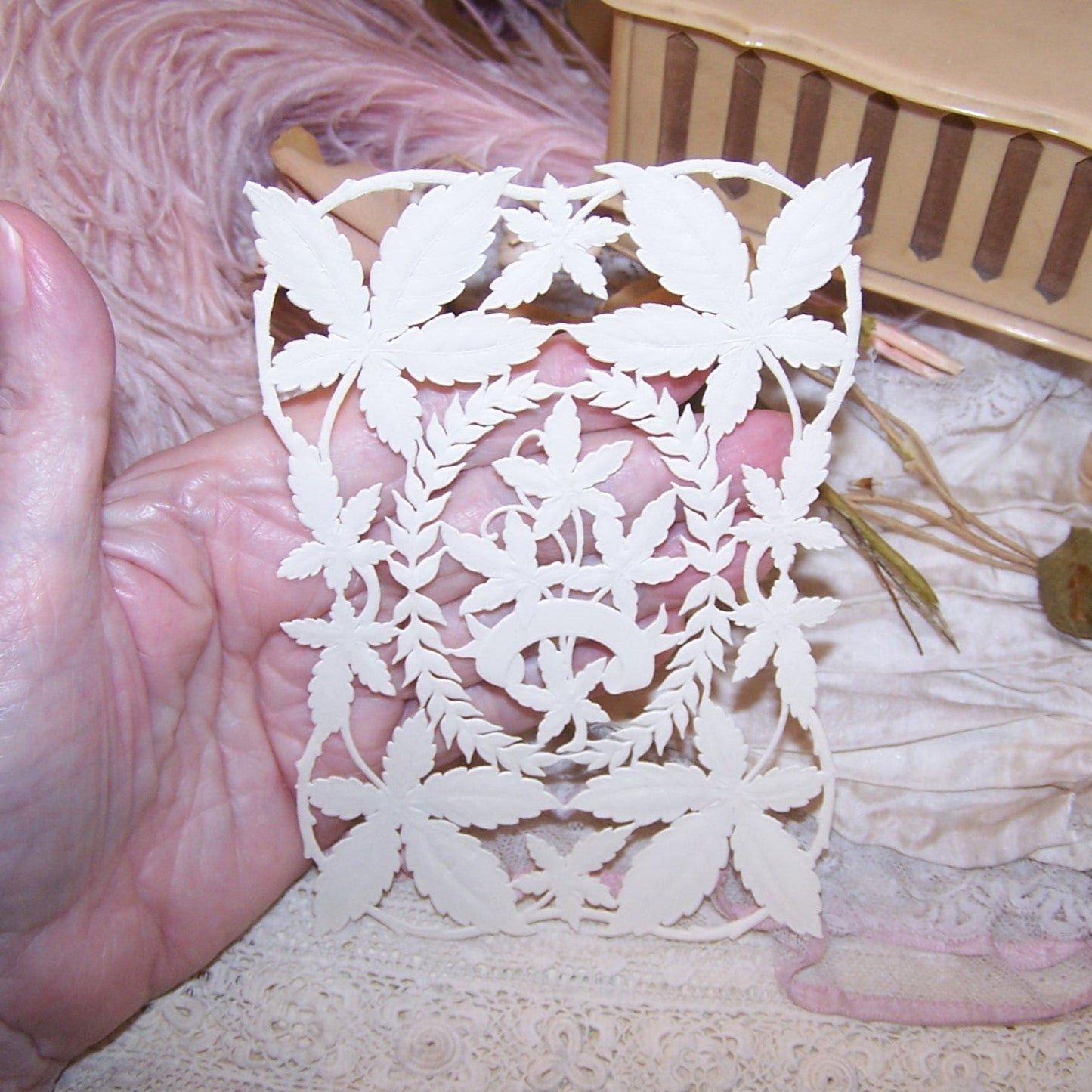 Genuine Antique Victorian Paper Lace - Lots of Leaves