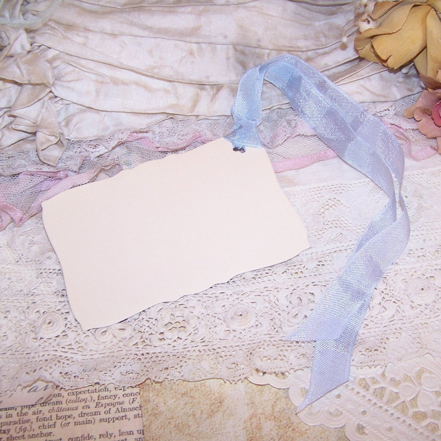 Mixed Media Gift Tag or Package Tie | MAY JOY BE AROUND YOU