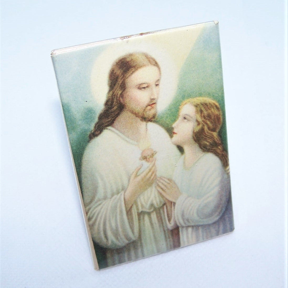 Art Deco Celluloid Tabletop Religious Souvenir of First Communion