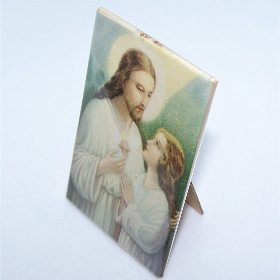 Art Deco Celluloid Tabletop Religious Souvenir of First Communion