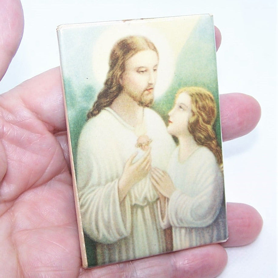 Art Deco Celluloid Tabletop Religious Souvenir of First Communion