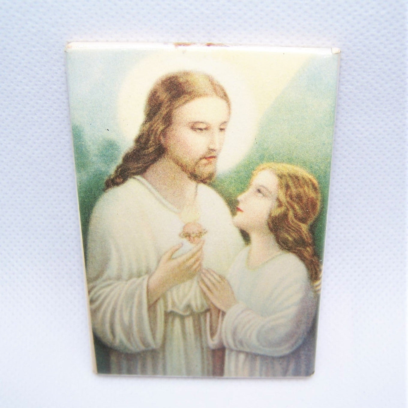 Art Deco Celluloid Tabletop Religious Souvenir of First Communion