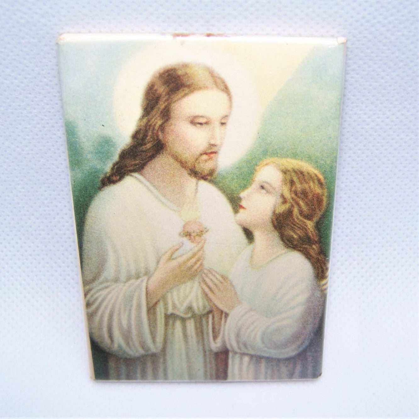 Art Deco Celluloid Tabletop Religious Souvenir of First Communion