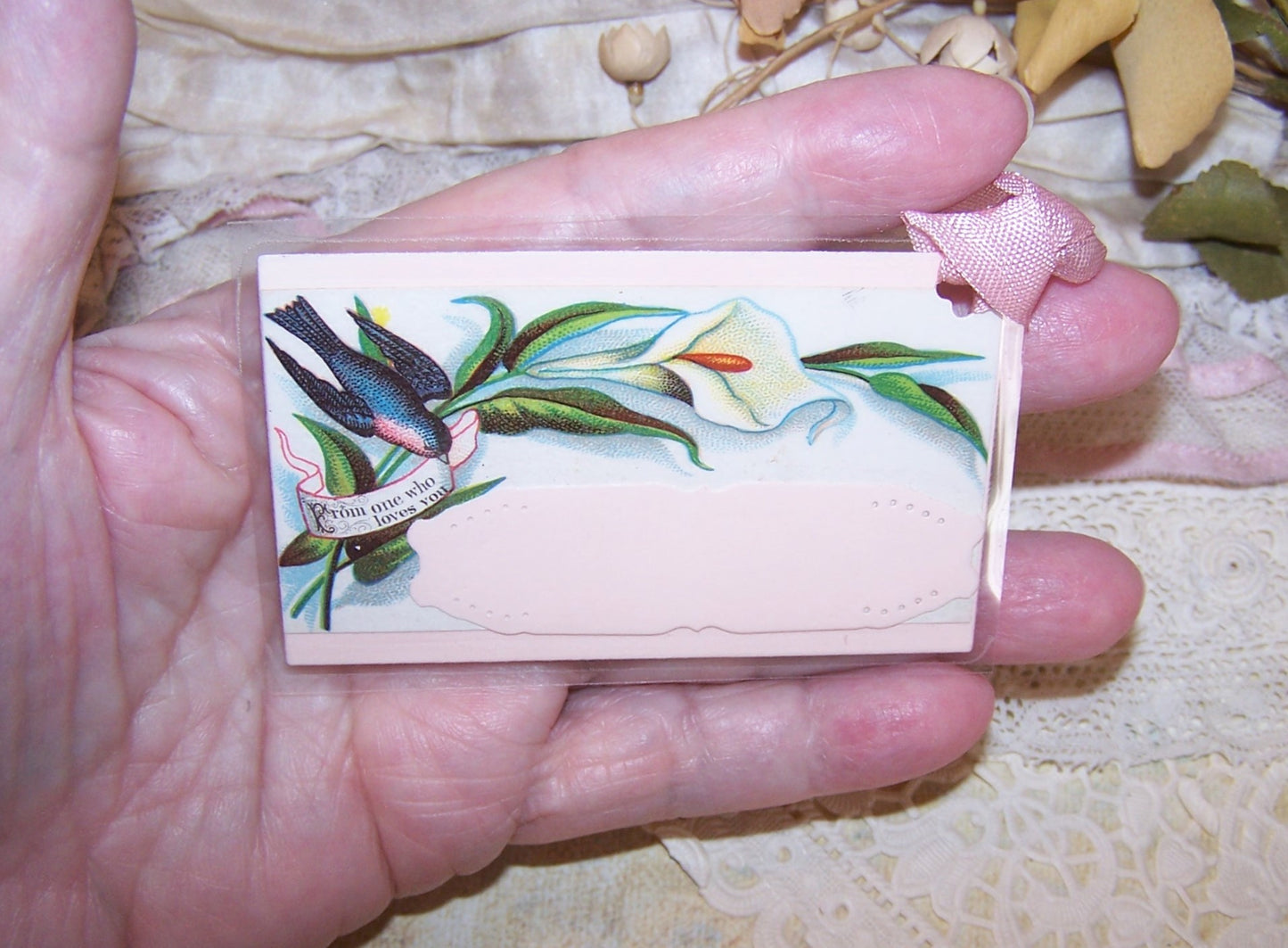 Mixed Media Gift Tag or Package Tie | FROM ONE WHO LOVES YOU