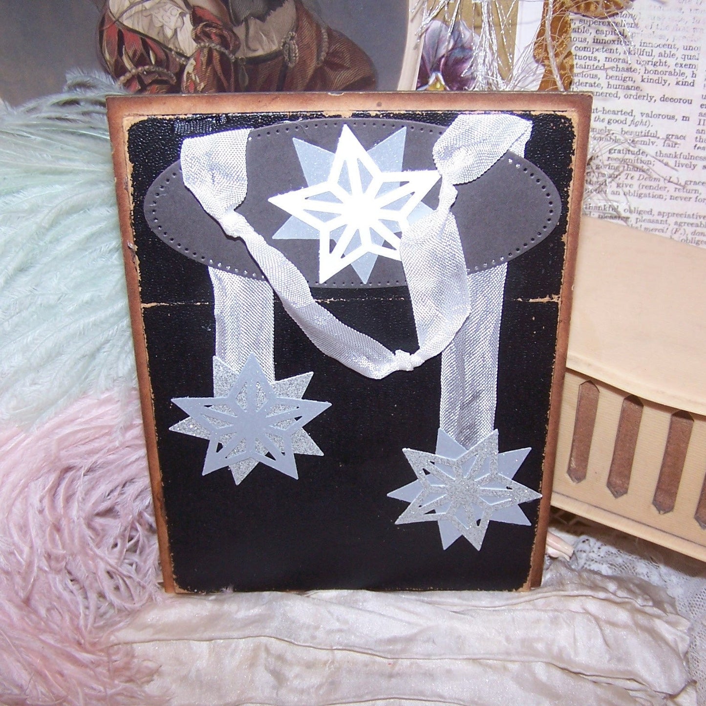 Antique Victorian Mother & Child Nursery Image under Glass Frame