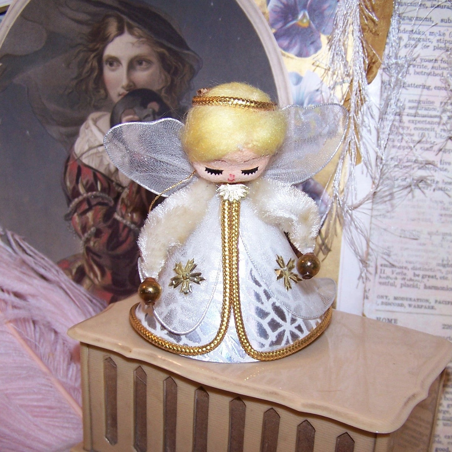 Vintage Made in Japan Christmas Angel Ornament - Original Price Tag
