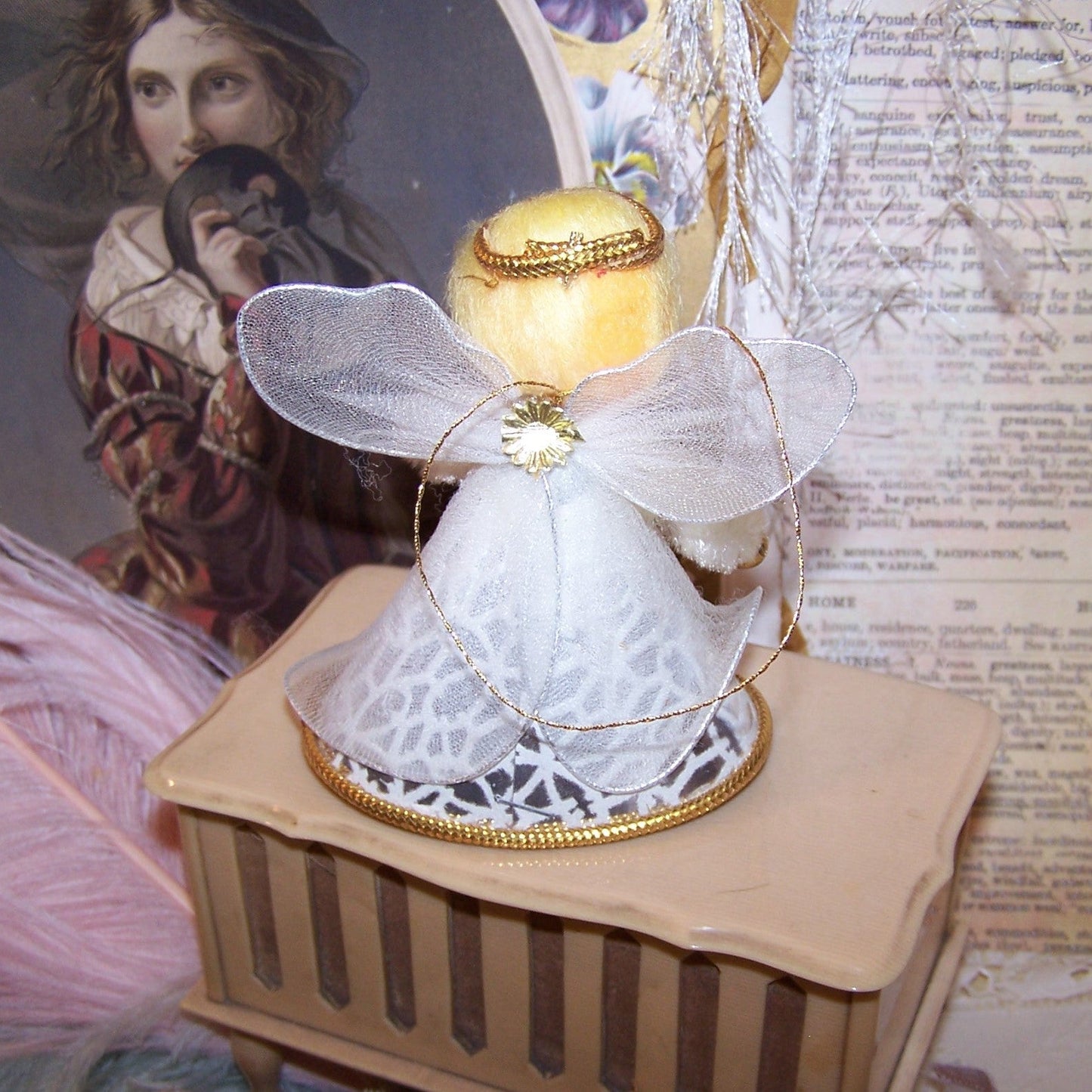 Vintage Made in Japan Christmas Angel Ornament - Original Price Tag