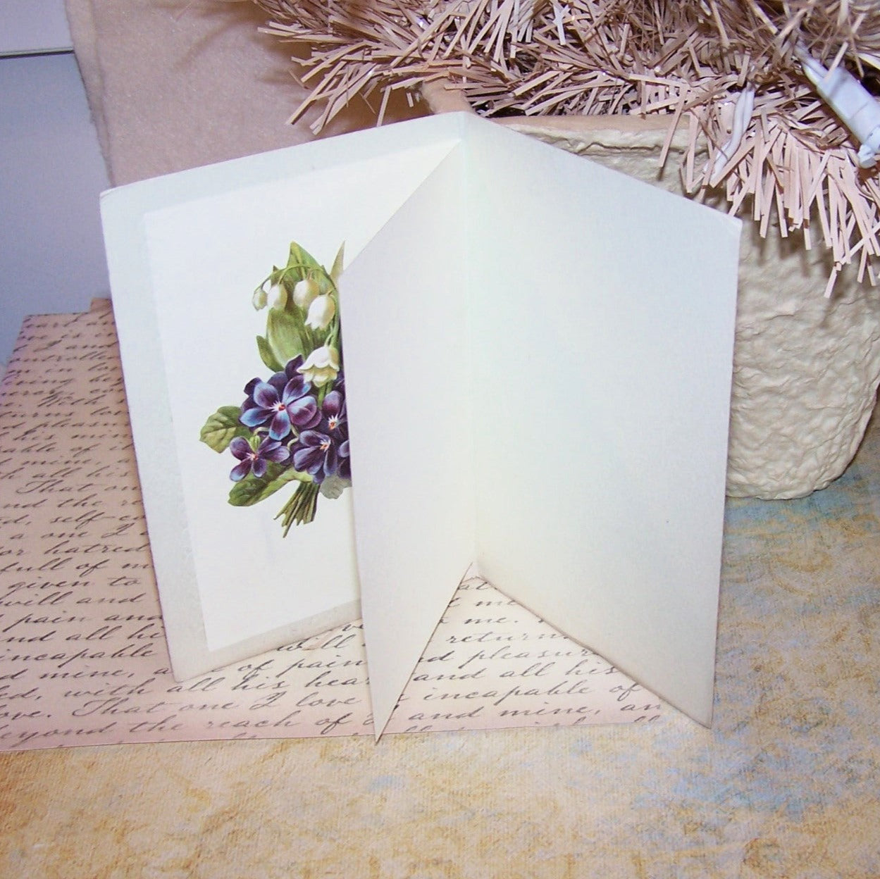 Repurposed 21st Birthday Greeting Card - Handpainted Florals