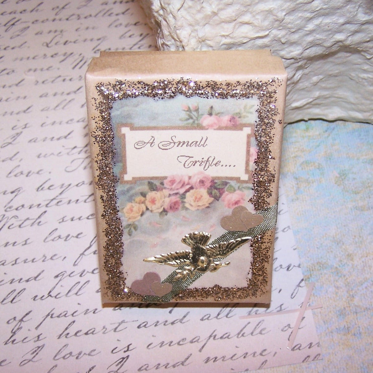 Victorian Inspired Gift Box - A SMALL TRIFLE with Gift Tag and Mini Charms