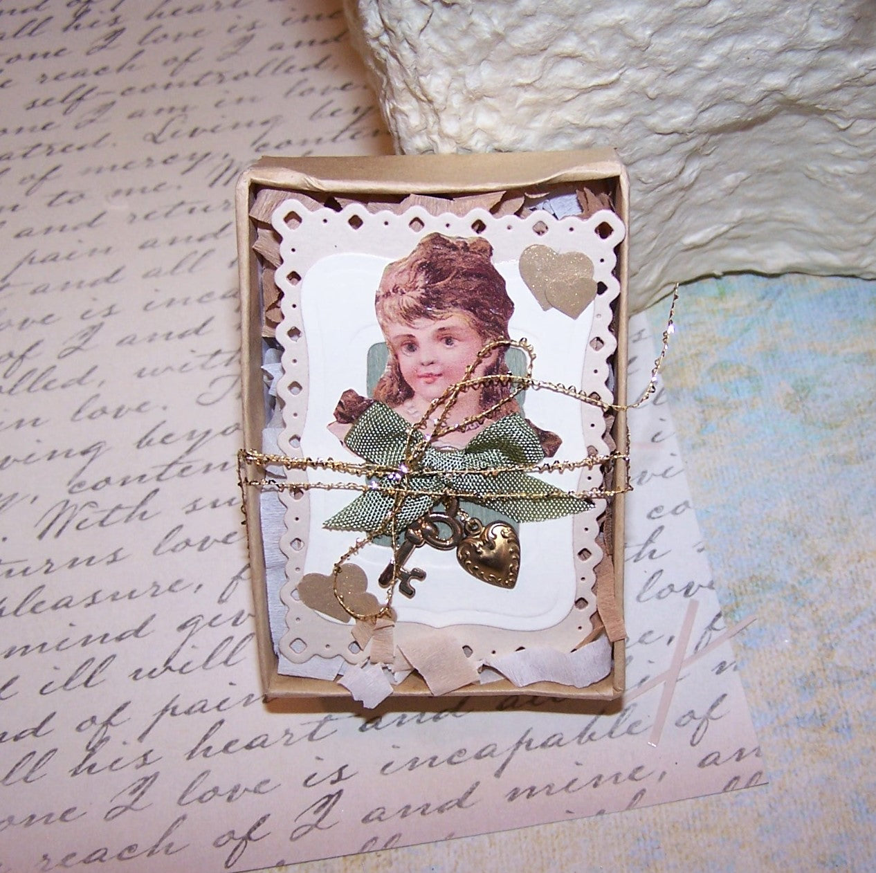 Victorian Inspired Gift Box - A SMALL TRIFLE with Gift Tag and Mini Charms