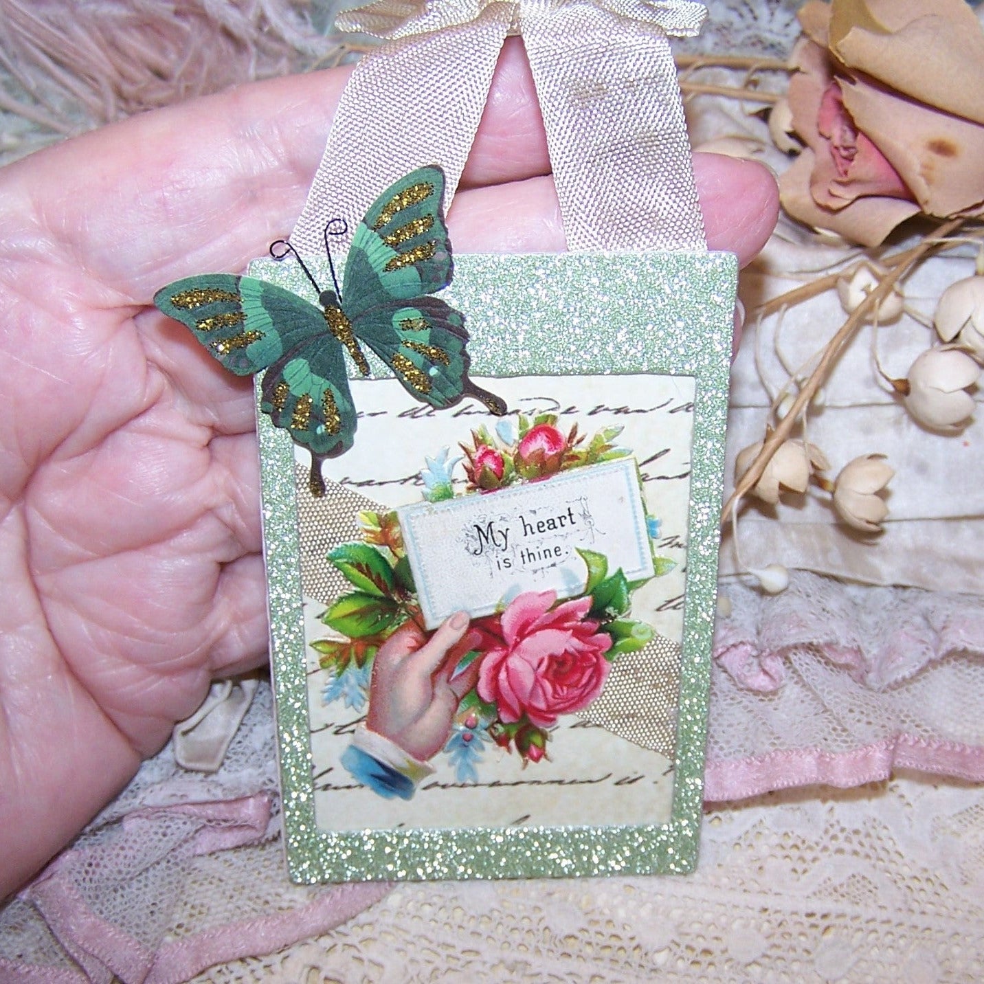 Mixed Media Valentine's Day Ornament | My Heart is Thine
