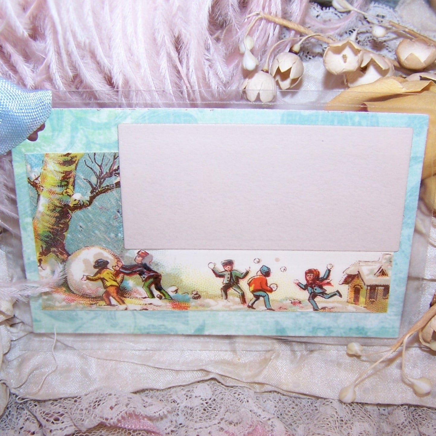 Mixed Media Gift Tag or Package Tie | Best Christmas Wishes