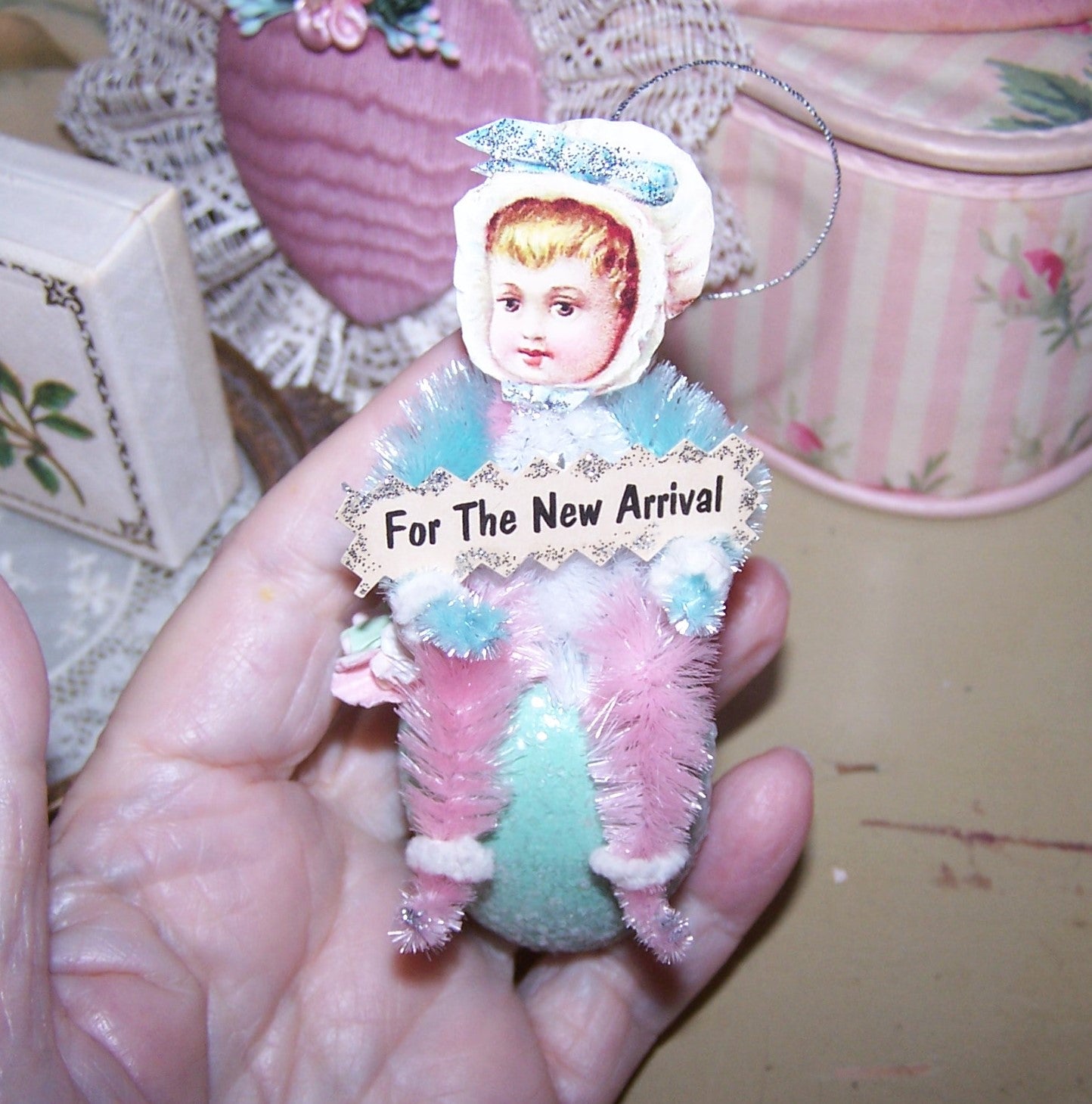 Handcrafted Victorian Revival Chenille Ornament | FOR THE NEW ARRIVAL