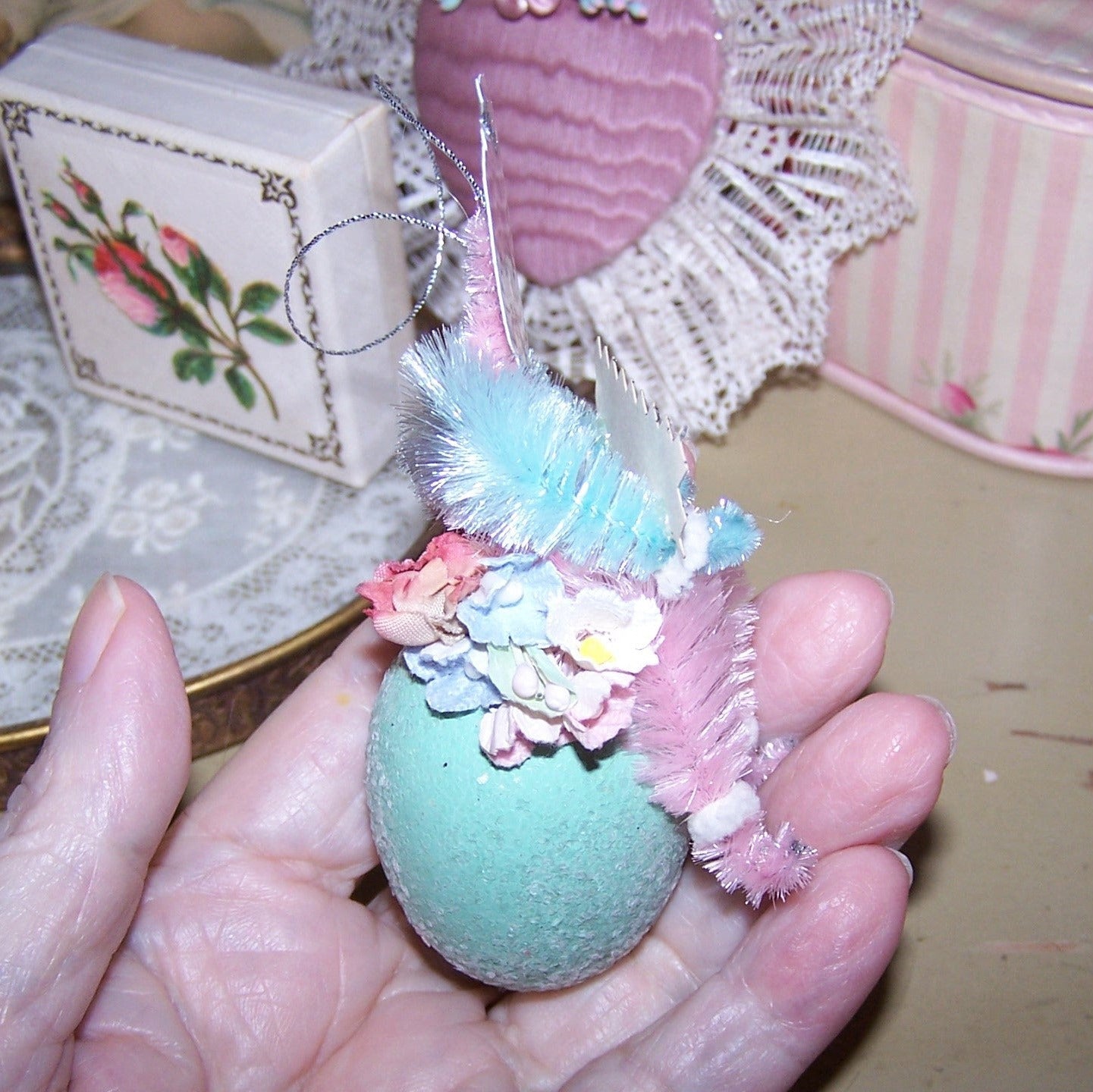 Handcrafted Victorian Revival Chenille Ornament | FOR THE NEW ARRIVAL