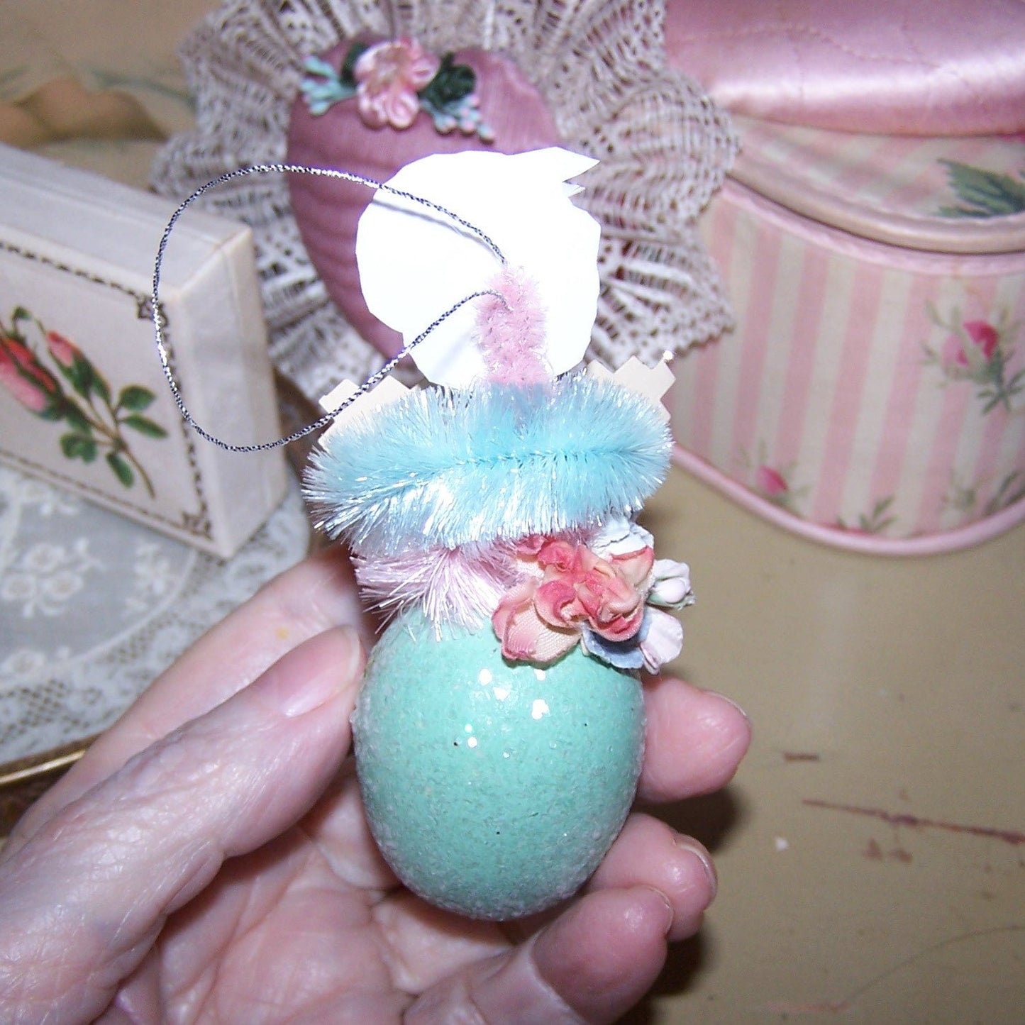Handcrafted Victorian Revival Chenille Ornament | FOR THE NEW ARRIVAL