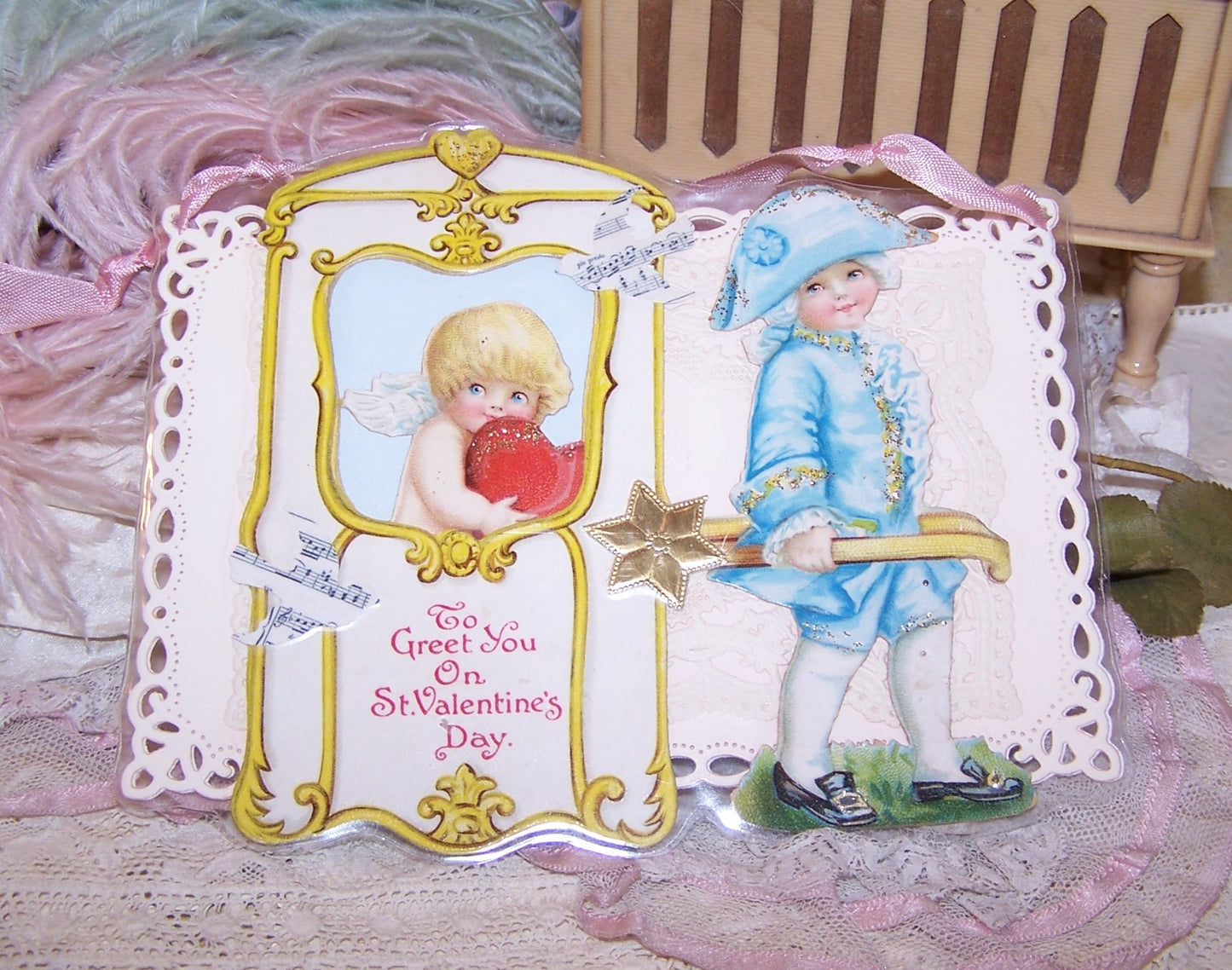 Upcycled Greeting Card - To Greet You on St Valentines Day