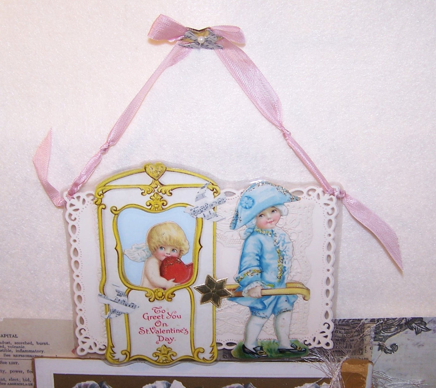Upcycled Greeting Card - To Greet You on St Valentines Day