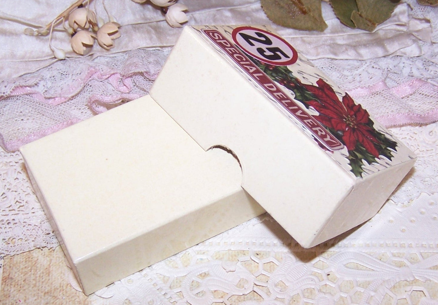 Repurposed Antique French Pharmacy Pill Box - Christmas Special Delivery
