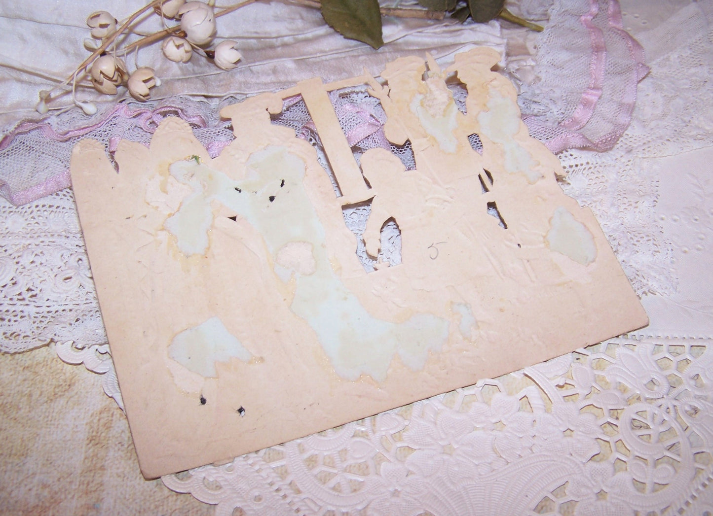Antique Victorian Die Cut - Cinderella's Wedding to Her Prince