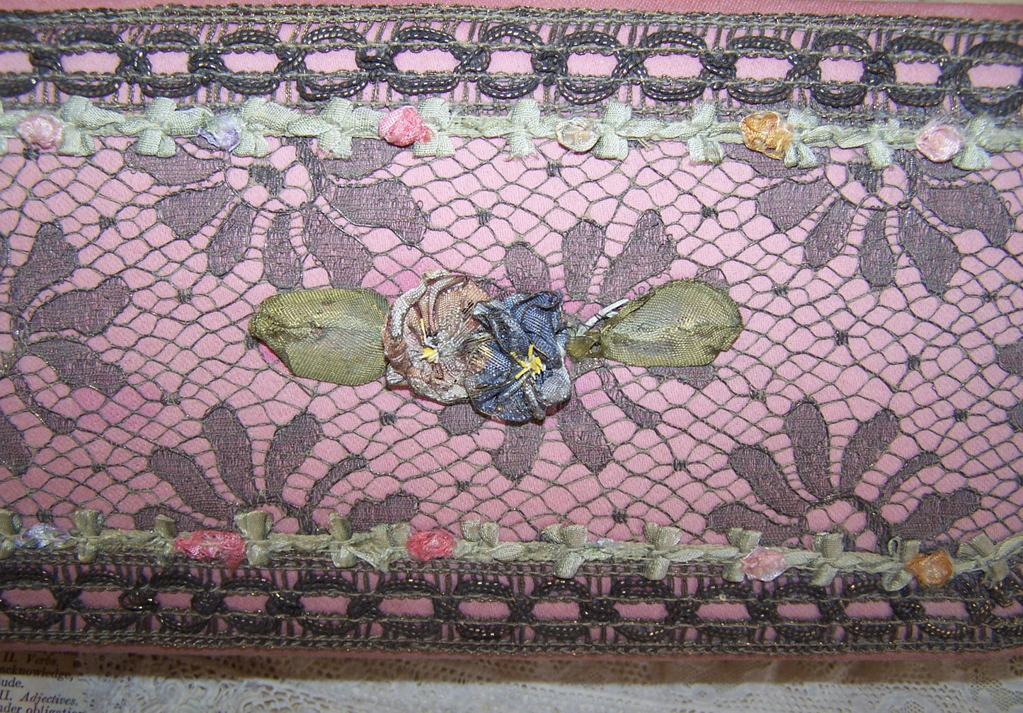 Art Deco French Ribbonwork Boudoir Box with Rococo Ribbon Trim
