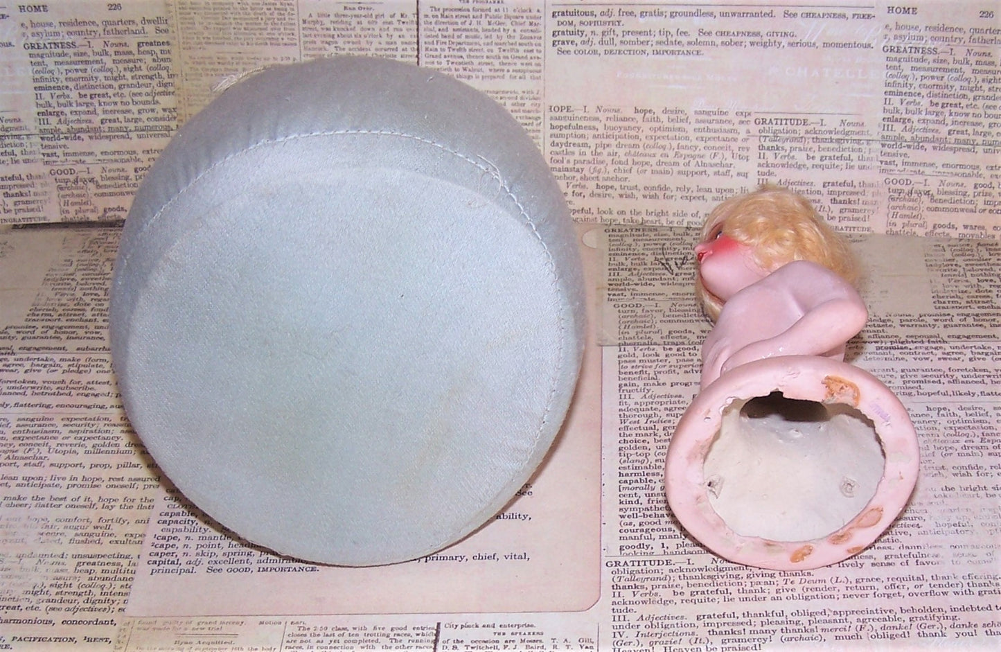 Art Deco Boudoir Pin Cushion Doll - German Composition | Lady with Blonde Hair