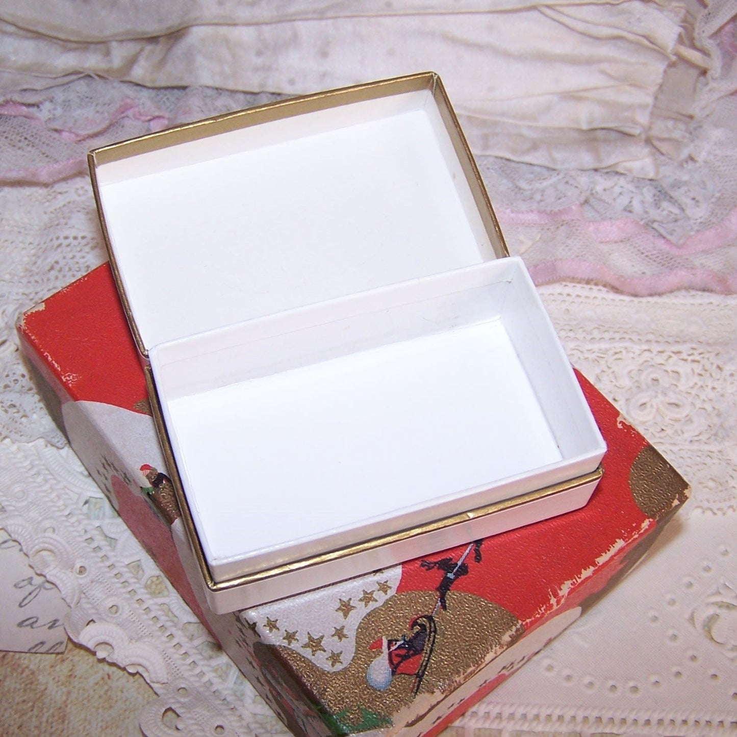 Repurposed Antique French Pharmacy Pill Box - Merry Christmas Gift