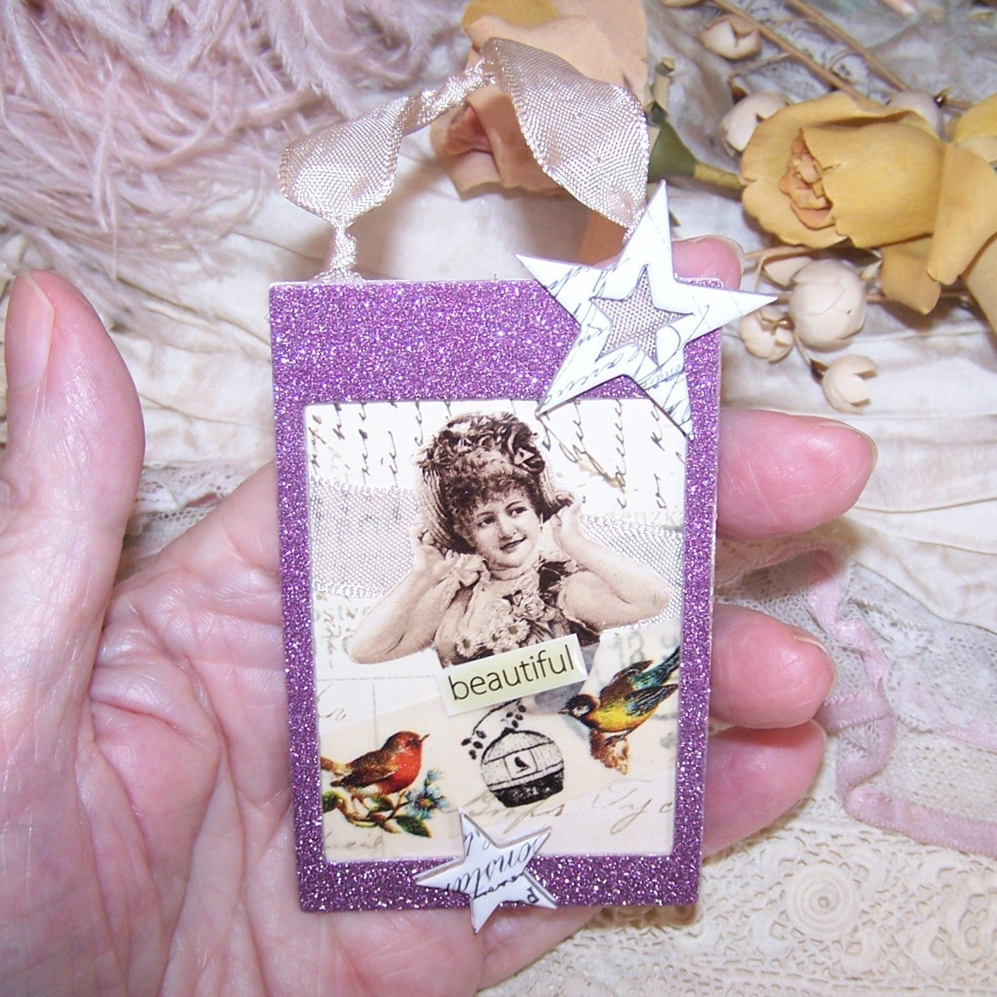 Mixed Media Any Occasion Ornament / Gift Tag | Beautiful