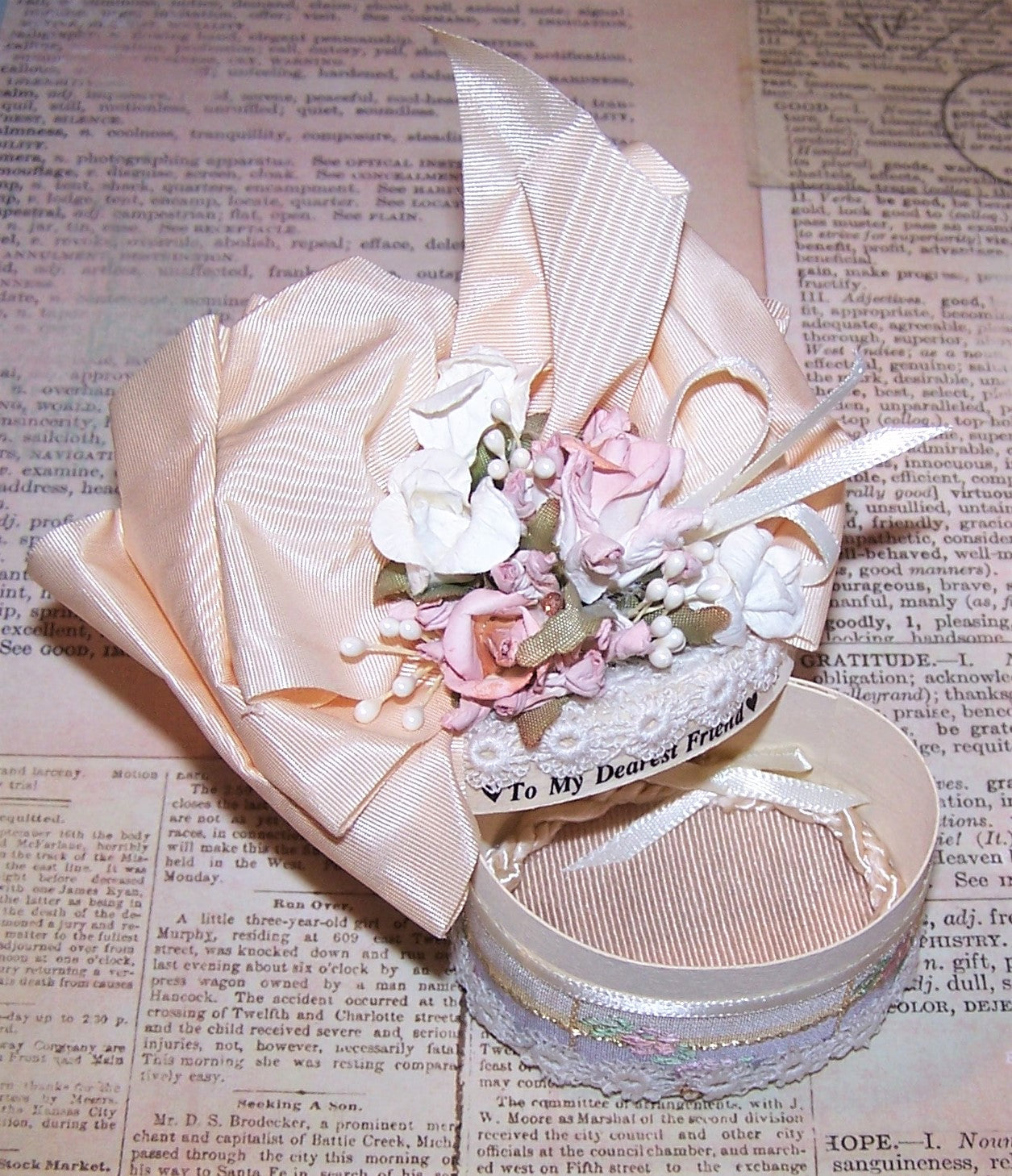 Victorian Revival Mixed Media Trinket Box | To My Dearest Friend