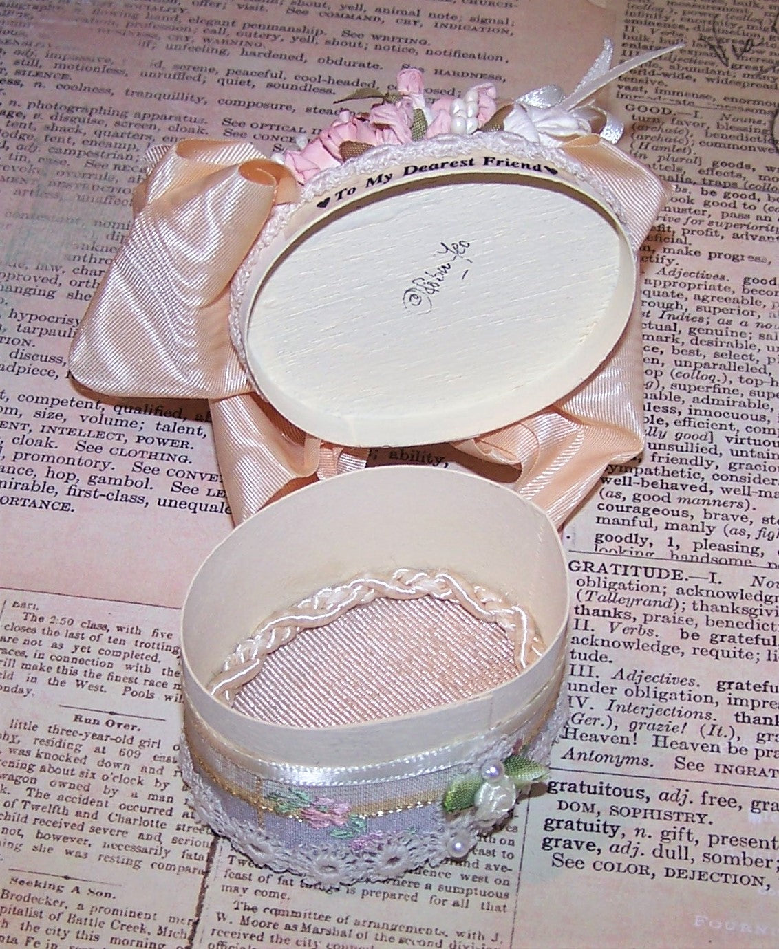 Victorian Revival Mixed Media Trinket Box | To My Dearest Friend