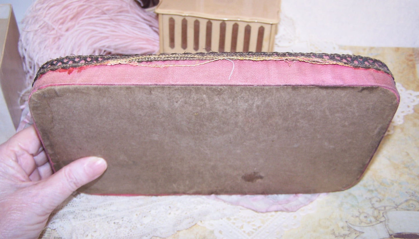 Antique French Ribbonwork Boudoir Tray with Rococo Ribbon Trim