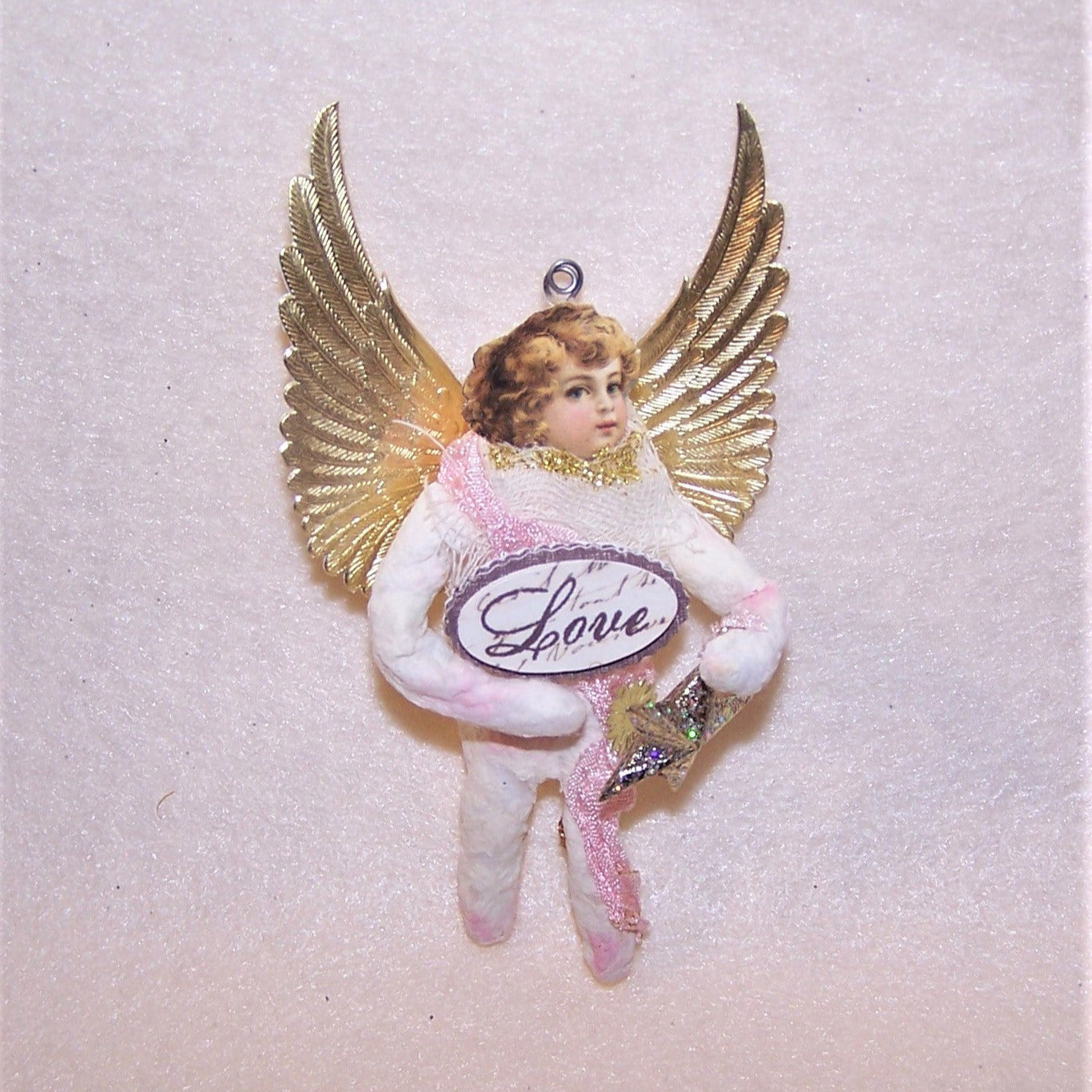 Victorian Revival Spun Cotton Angel Ornament | LOVE
