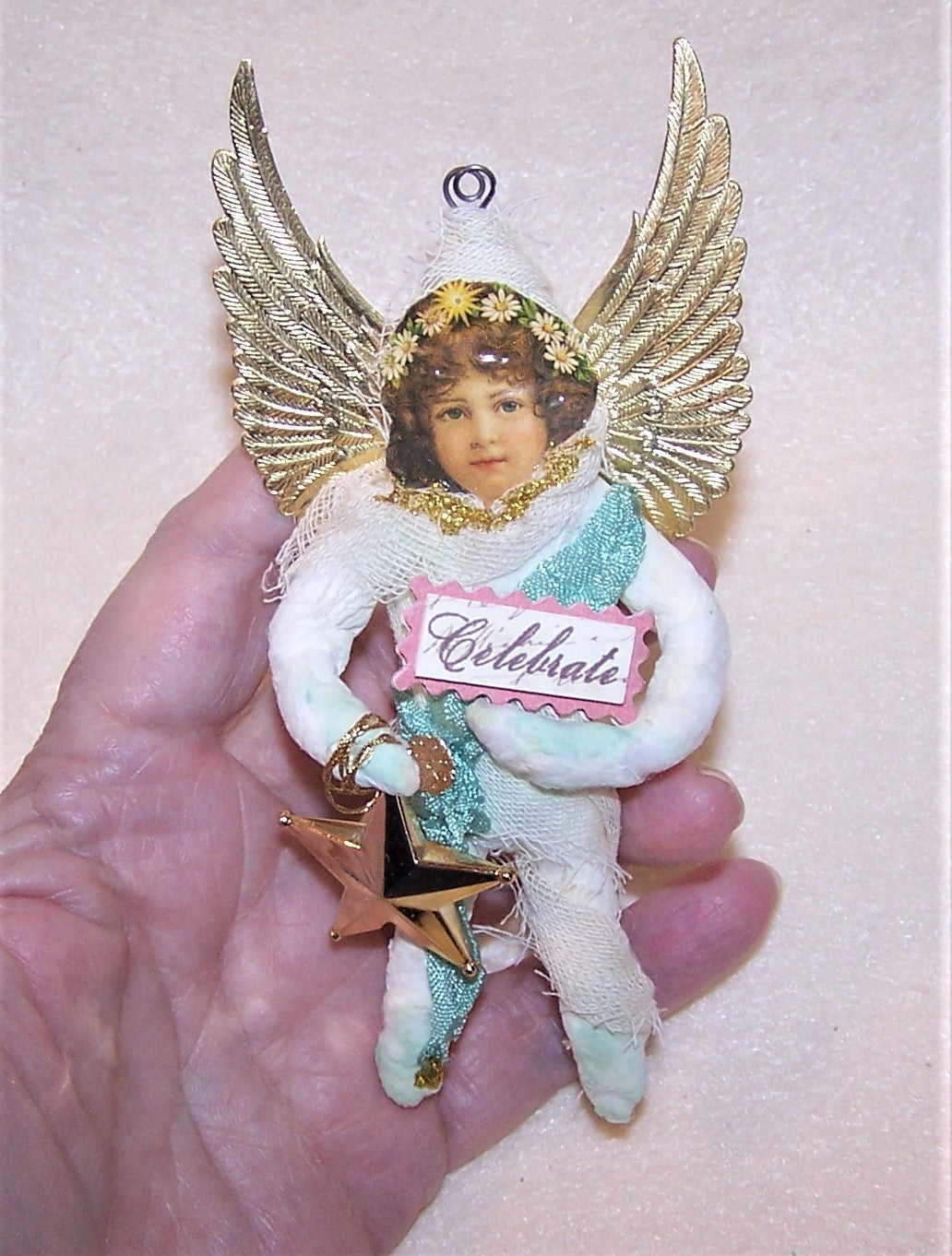 Victorian Revival Spun Cotton Angel Ornament | CELEBRATE