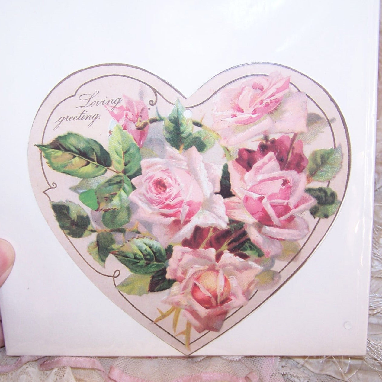 Unopened Winslow Papers Die Cut Heart Card - Loving Greeting