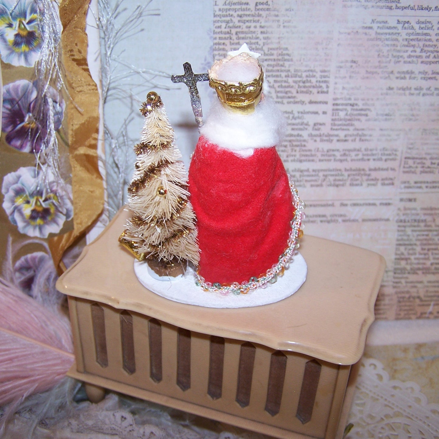 Upcycled Japan Father Christmas Pere Noel Saint Nicholas Mantel Decoration