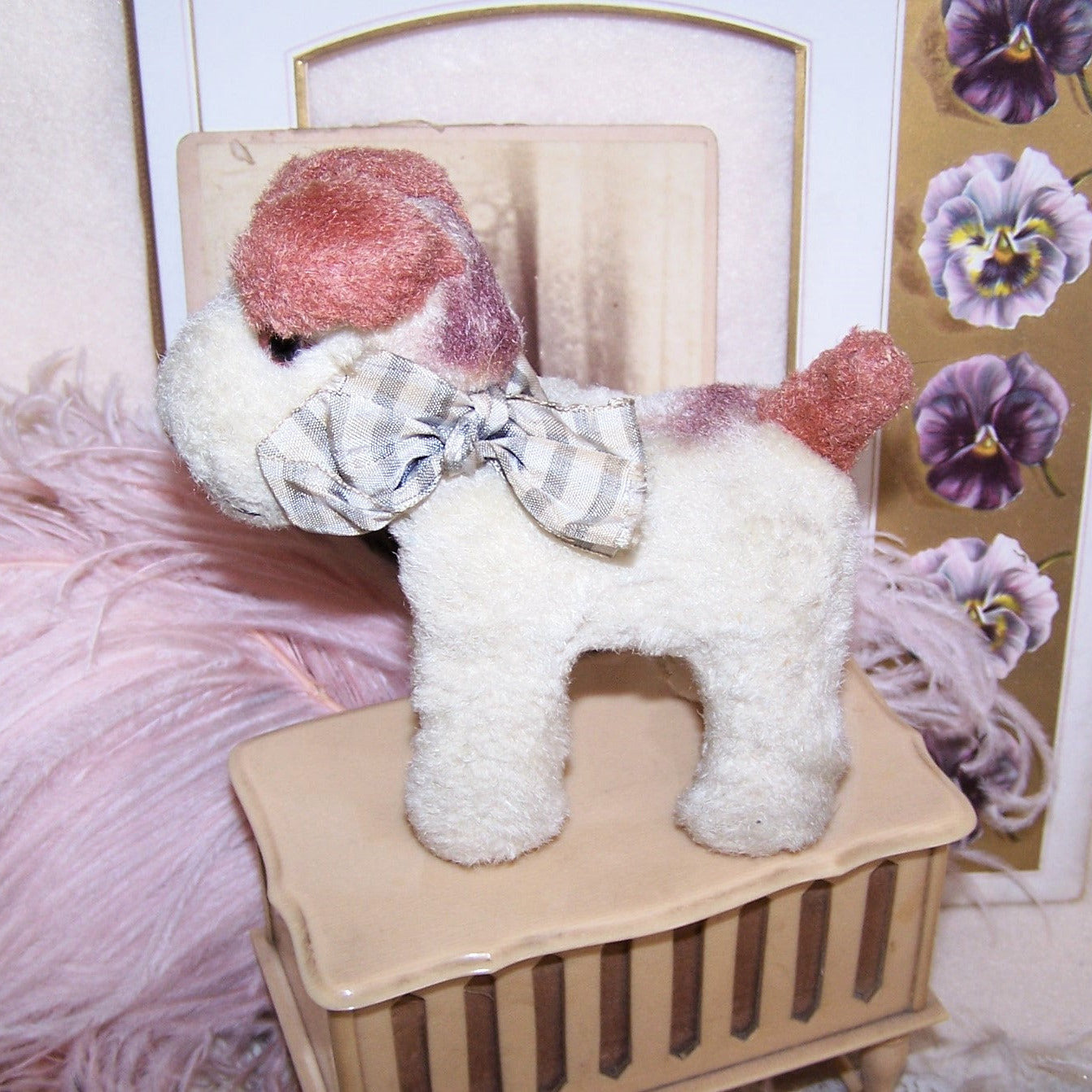 Made in Japan Plush Toy - Terrier Dog Wearing Ribbon Bow