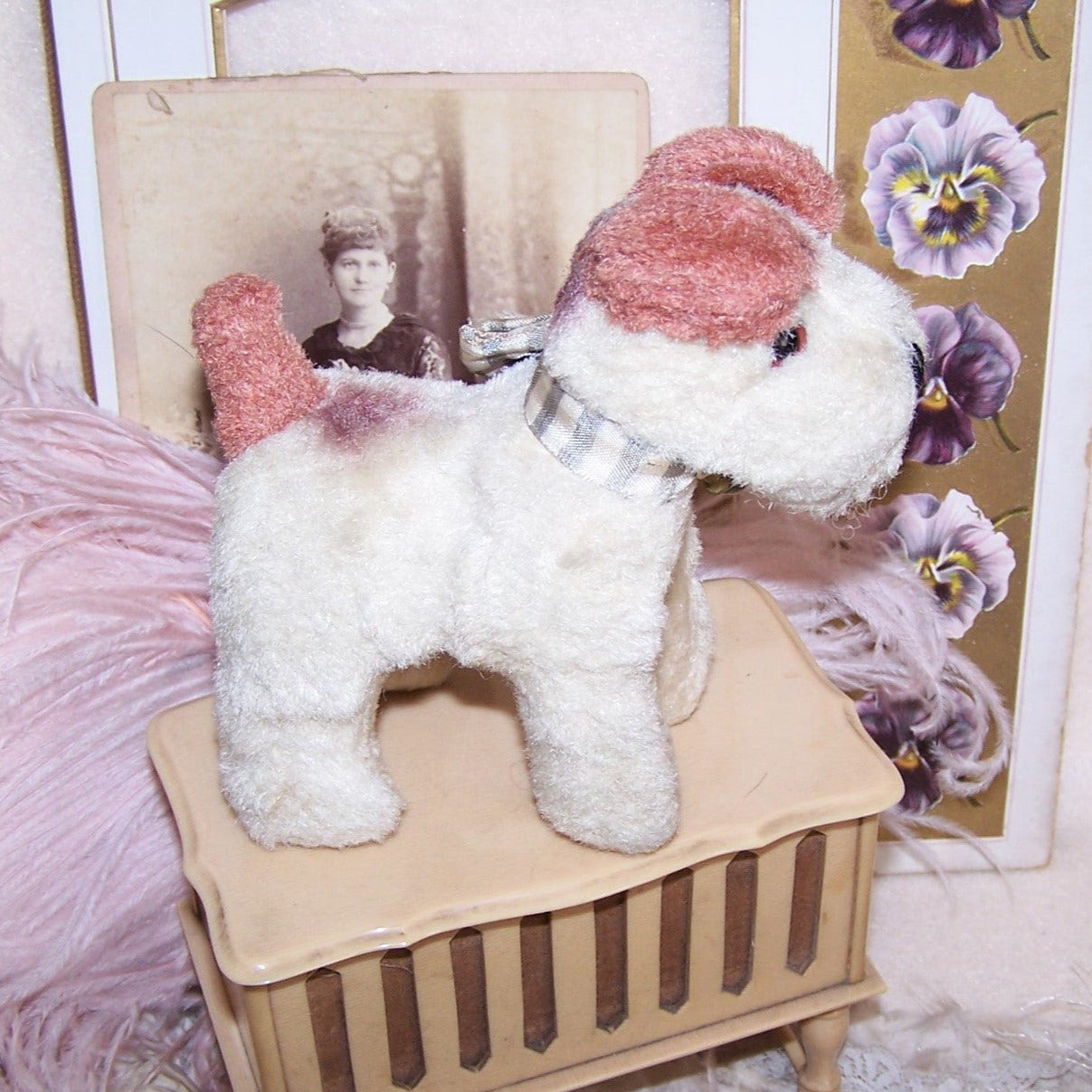 Made in Japan Plush Toy - Terrier Dog Wearing Ribbon Bow