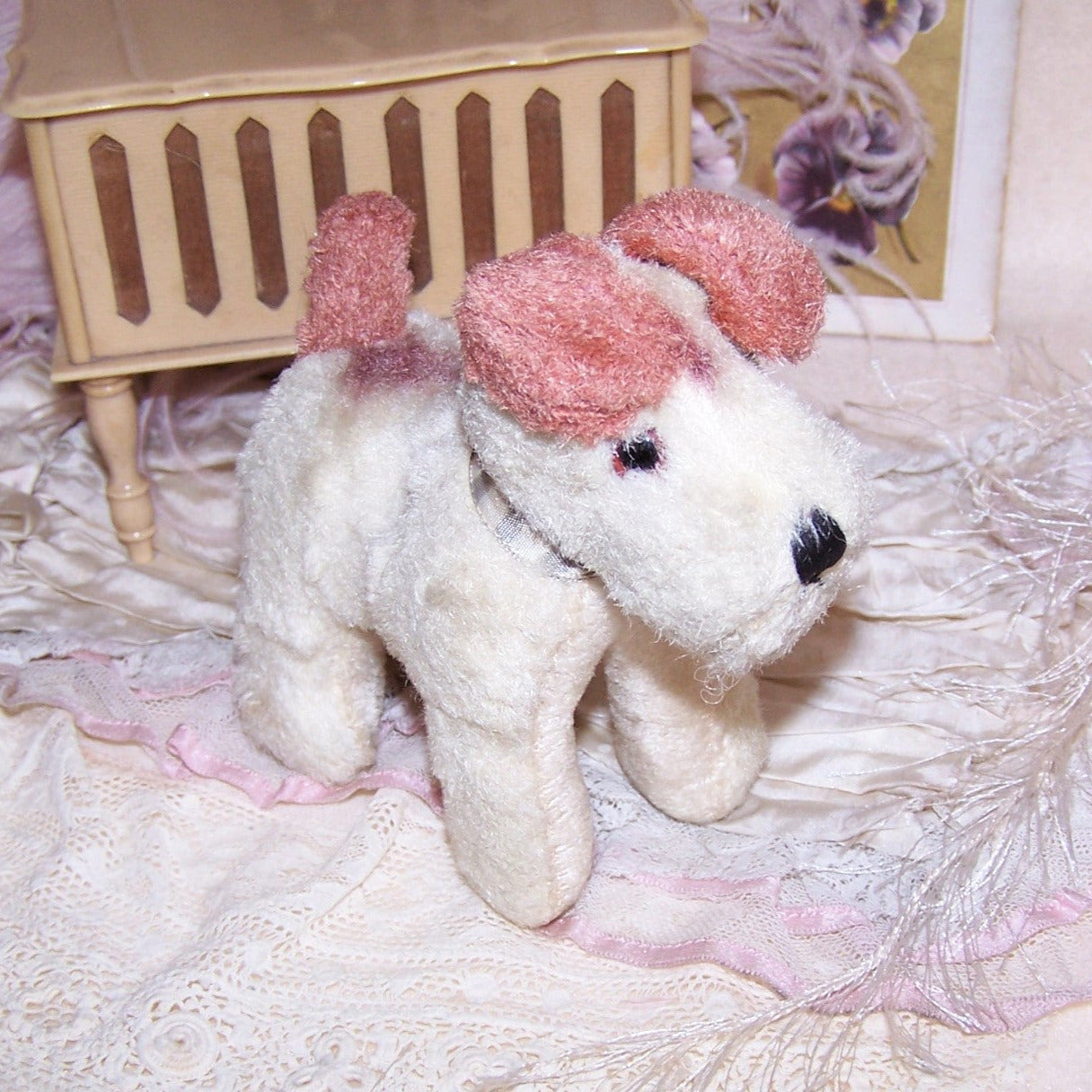 Made in Japan Plush Toy - Terrier Dog Wearing Ribbon Bow