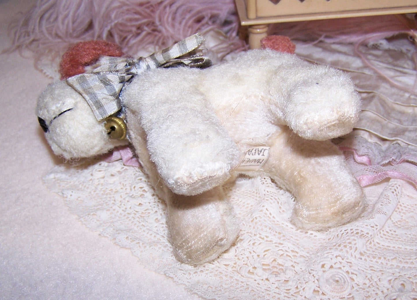Made in Japan Plush Toy - Terrier Dog Wearing Ribbon Bow
