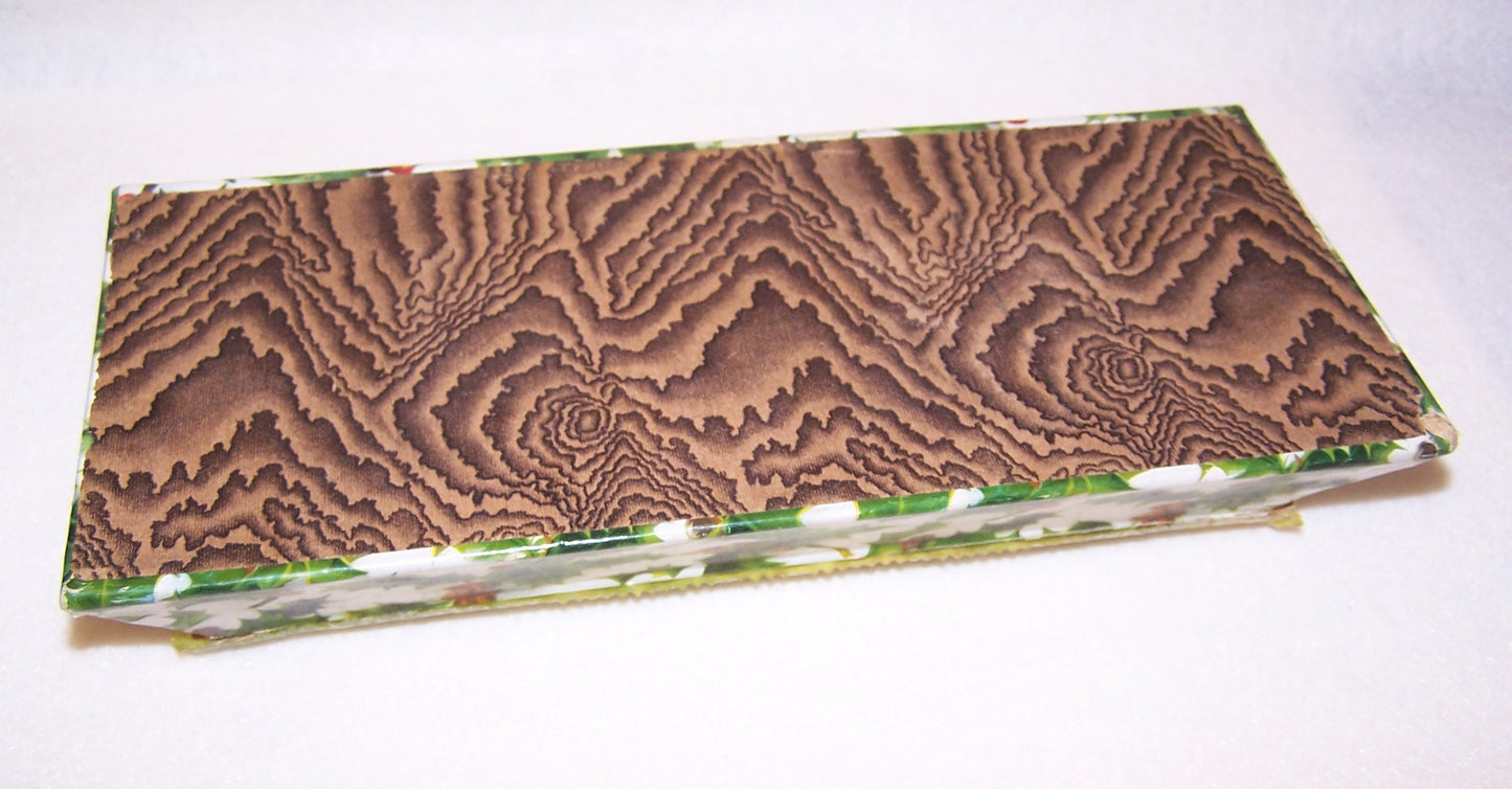 Art Nouveau Celluloid Christmas Gift Box for Gloves - Holly & Berries
