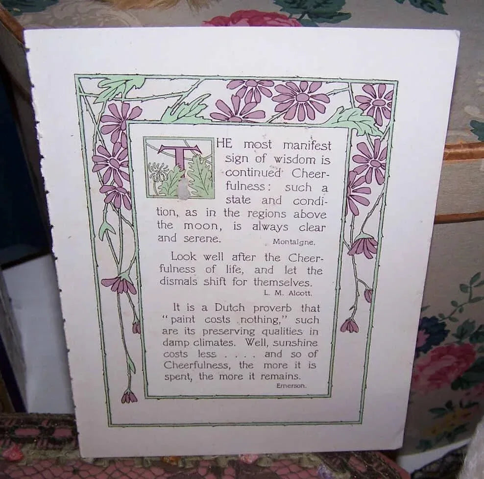 Antique Chromolithogaph Book Plate by Catherine Klein - Colorful Birds