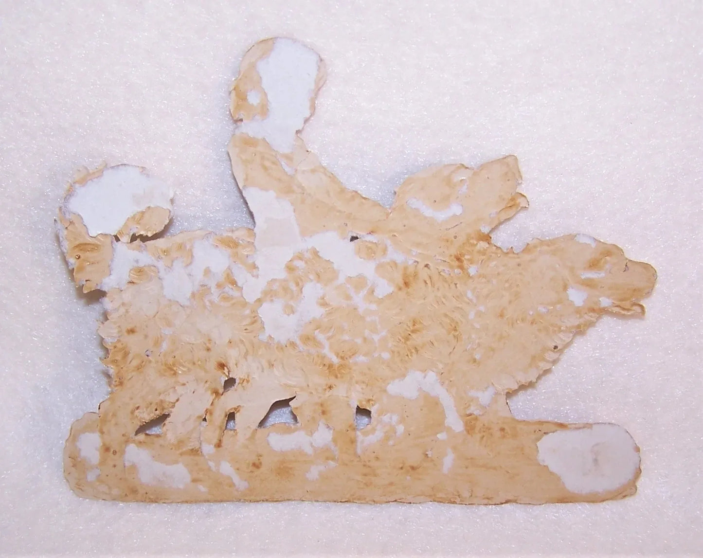 Antique Victorian Die Cut - Young Girl Holding 2 Dogs