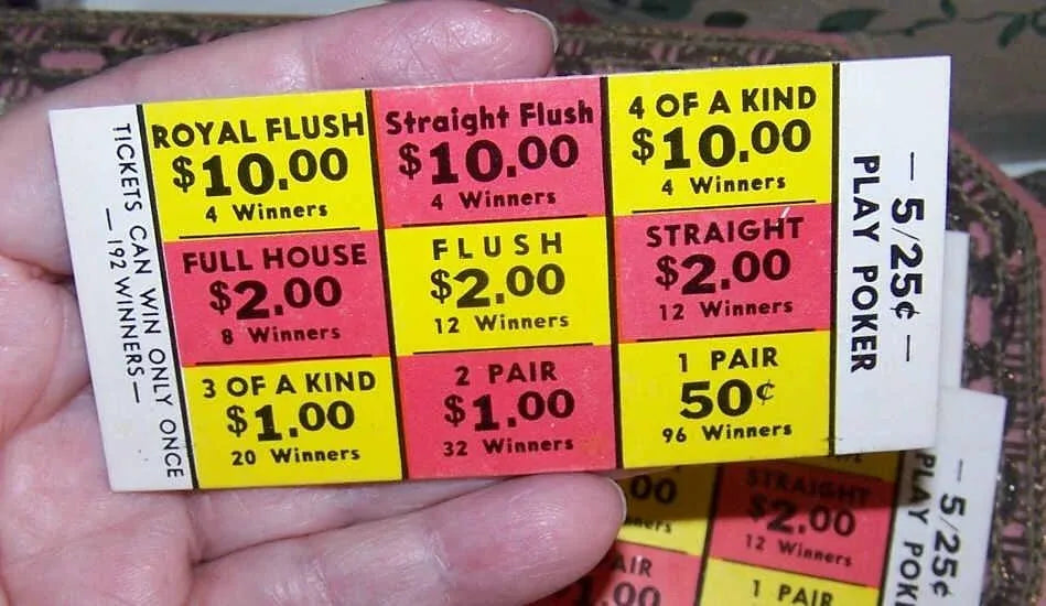 Set/3 Vintage Unused Gambling Poker Pull Tabs