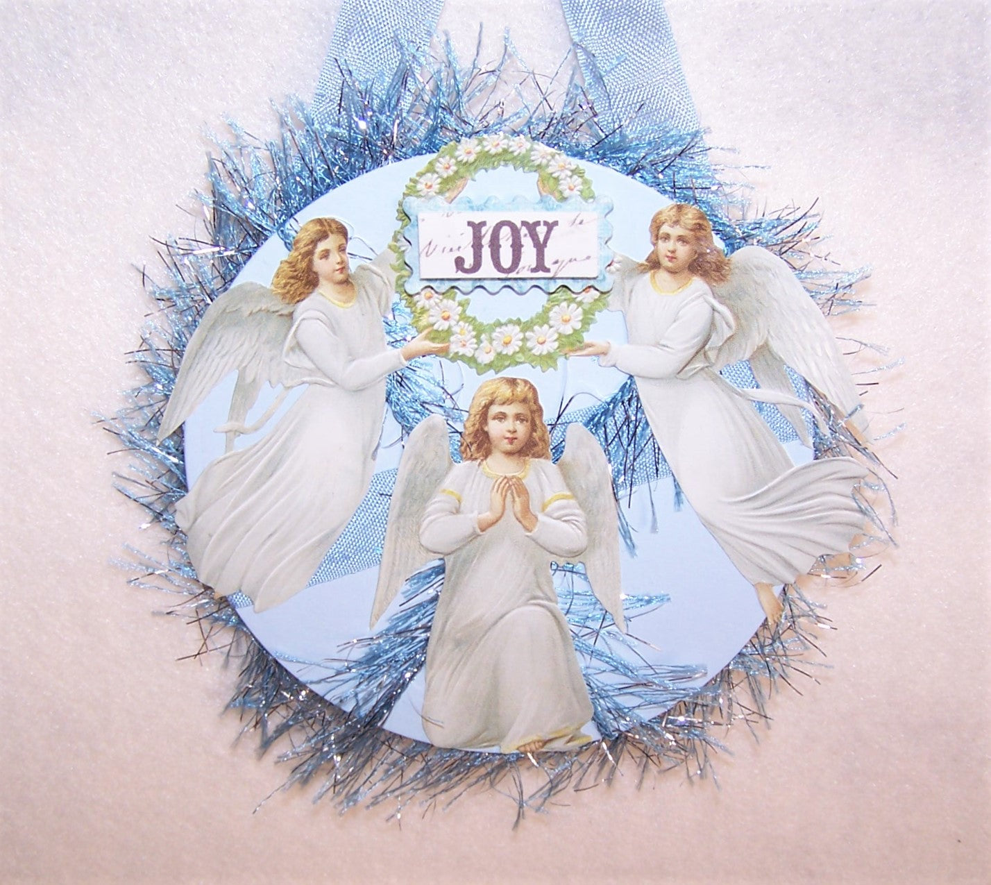 Mixed Media Gift Card or Package Decoration / Angel Ornament - JOY
