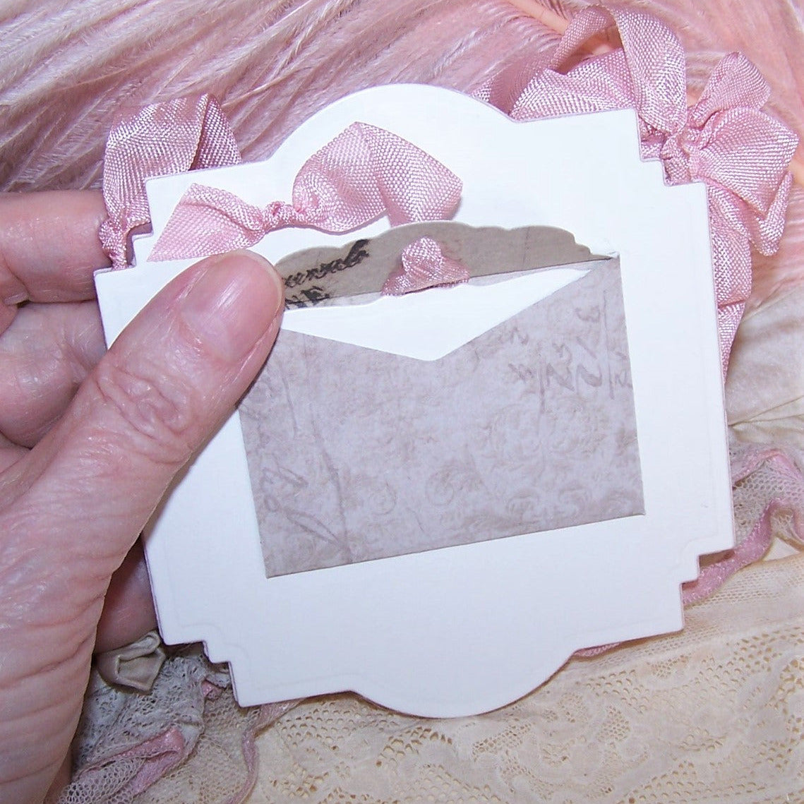 Mixed Media Gift Card or Package Decoration | Angel Ornament - LOVE FOREVER