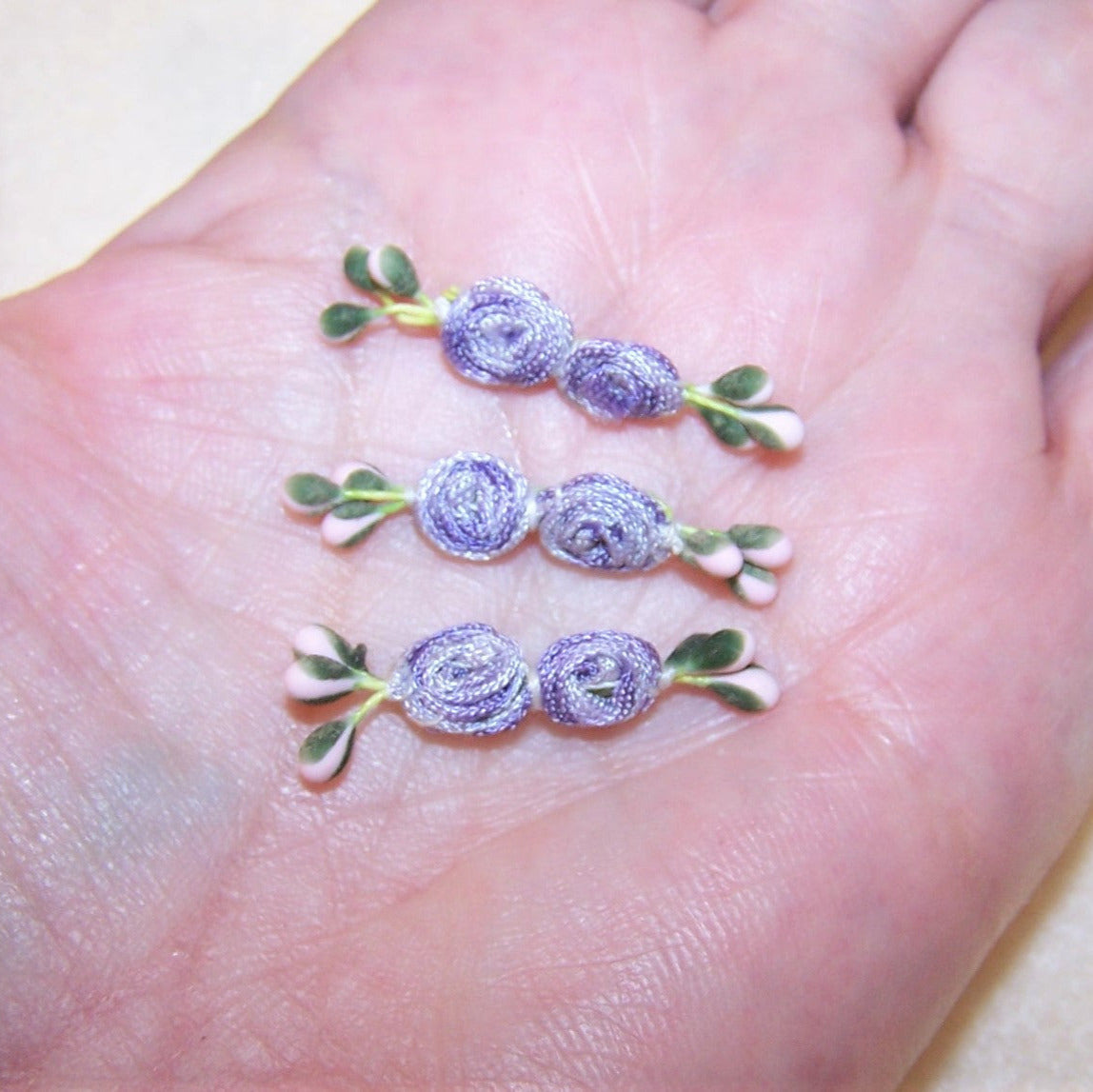 Revival French Ribbonwork - 3 Lavender and Pink Ribbon Lingerie Add Ons