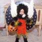 Chenille Halloween Ornament - Black & Orange Angel Trick or Treating