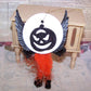 Chenille Halloween Ornament - Black & Orange Angel Carrying Skull