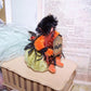 Vintage Look Mixed Media Halloween Ornament - Little Girl on Velvet Pumpkin